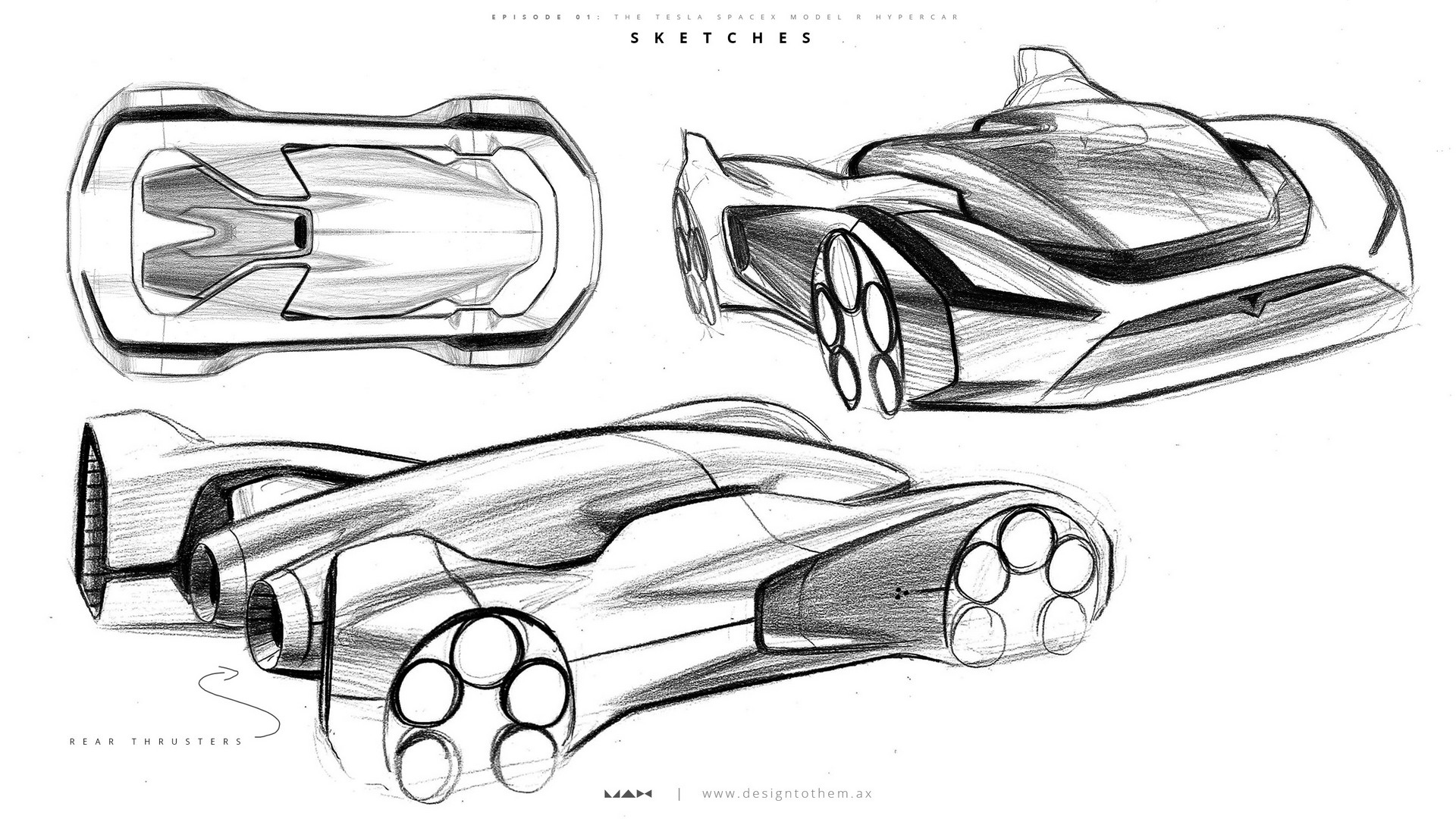 Tesla SpaceX Model R Imagined As A 2,950 HP Hypercar With Rocket Boosters