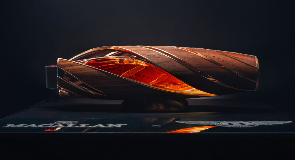  Bentley Helped Designed This New Horizontal Whiskey Bottle For The Macallan