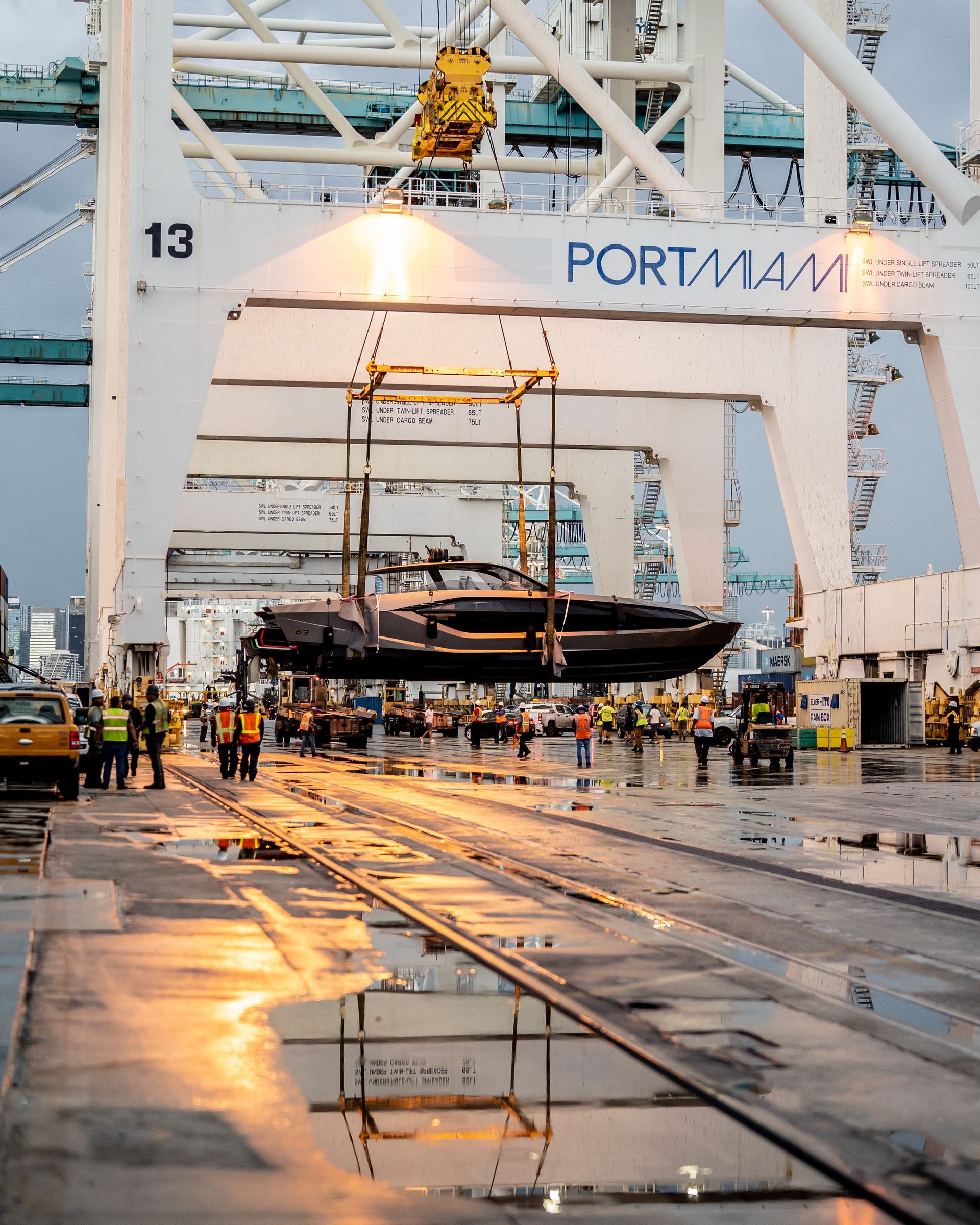 The Very First 24-Cylinder, 4,000-HP Tecomar Lamborghini 63 Superyacht Lands In America