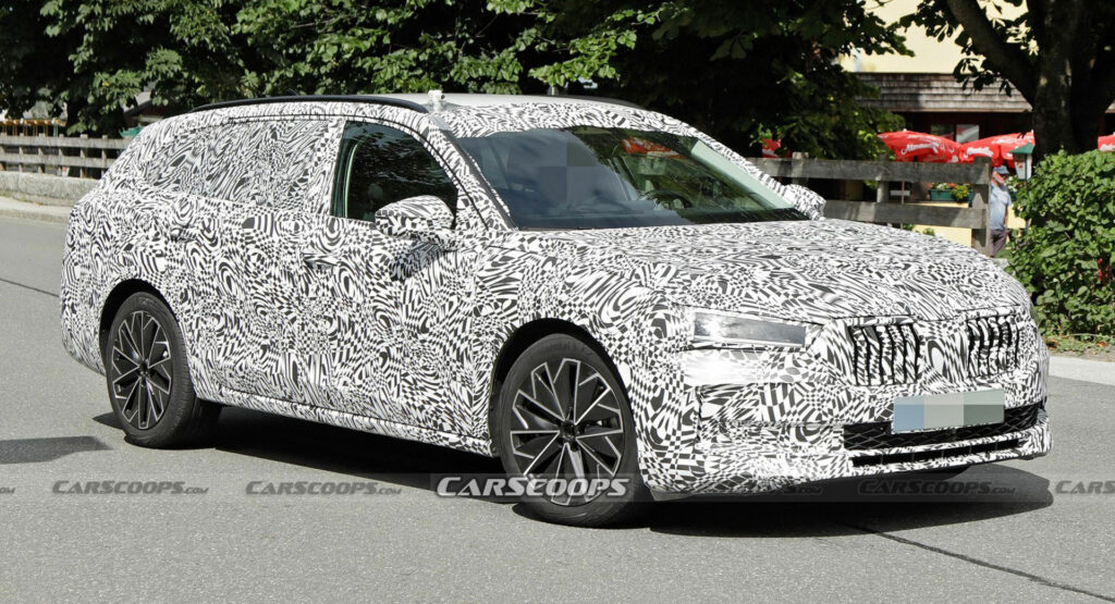  2023 Skoda Superb Combi Spied Looking Larger And More Assertive