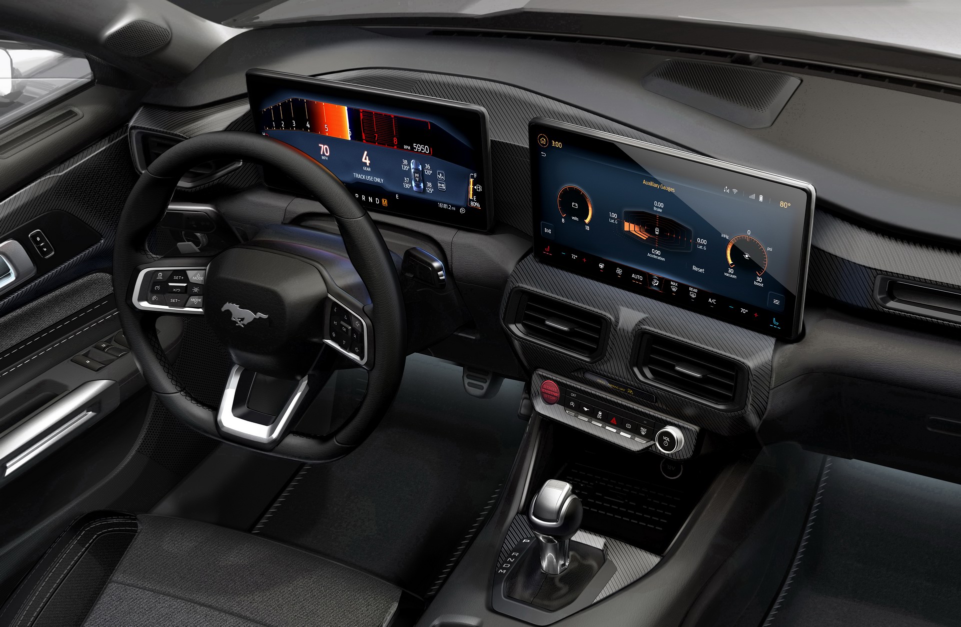This Is What The Base Trim 2024 Ford Mustang’s Dual Tablet Screens Look