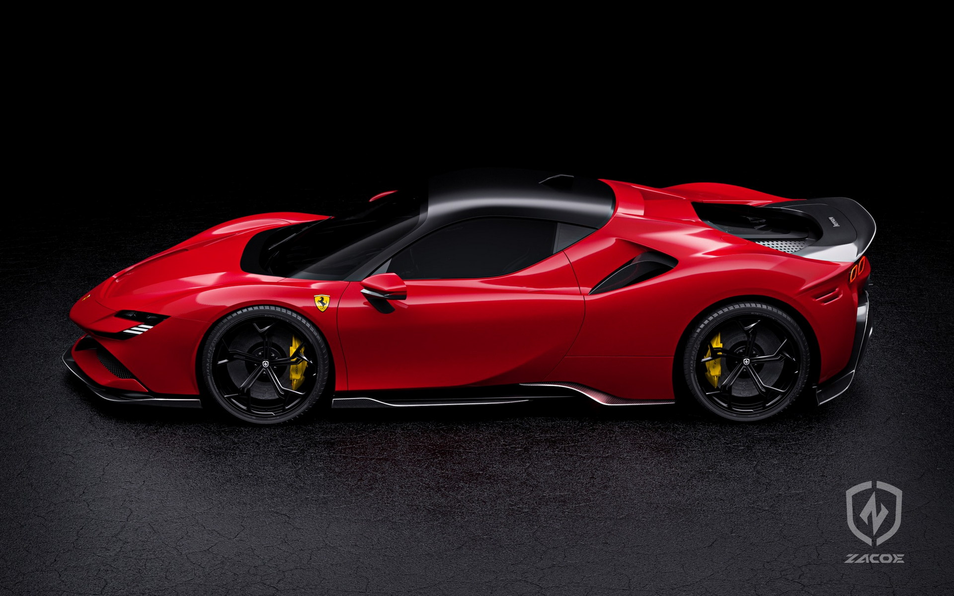 Ferrari SF90 Gains Carbon Fiber Splitter And Skirts By Zacoe