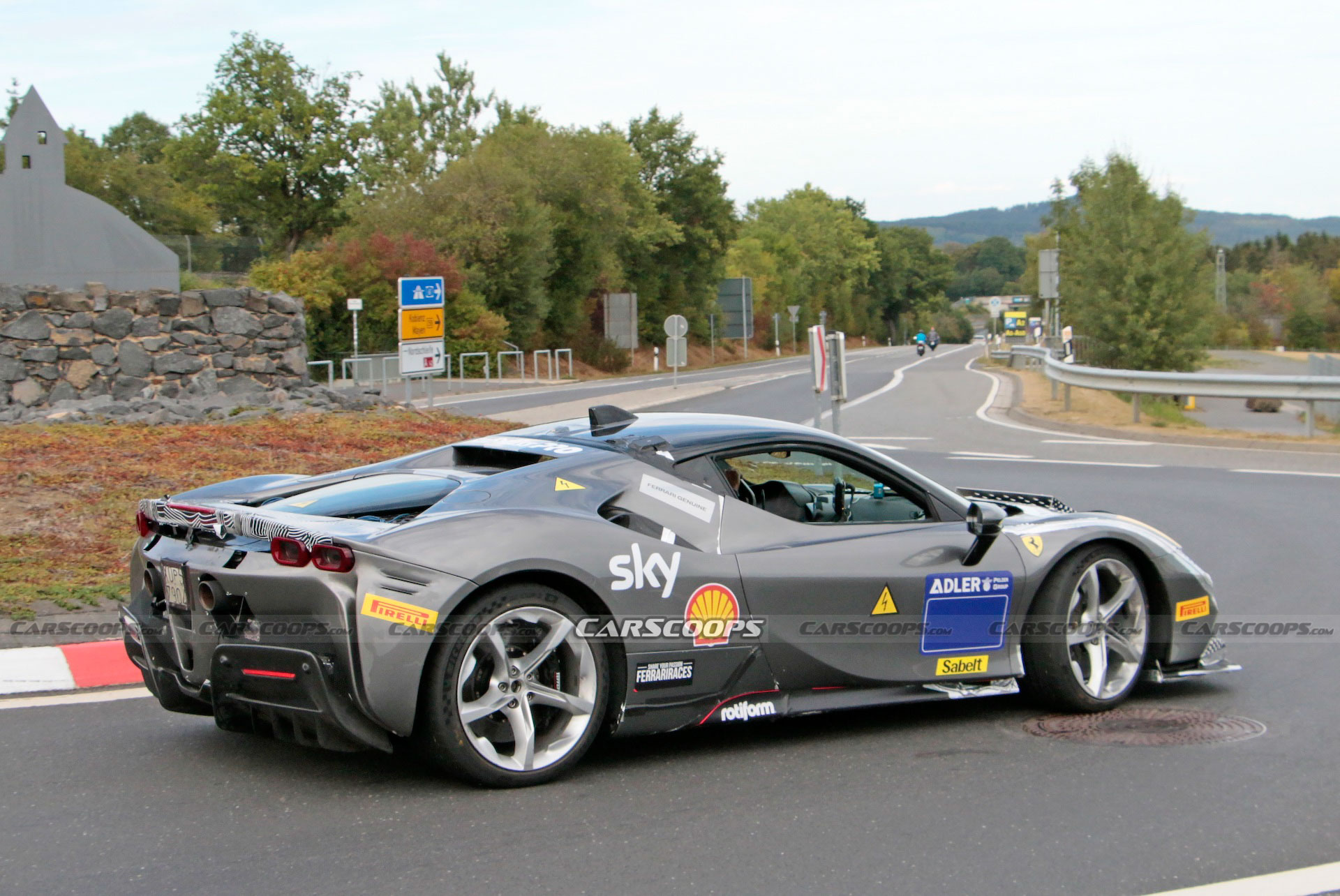 Spoiler Alert: Hardcore Ferrari SF90 Version Speciale Caught Testing At Nürburging With Huge Rear Wing