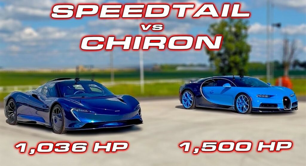  McLaren Speedtail Drag Races Bugatti Chiron In A 2,536-Horsepower Battle