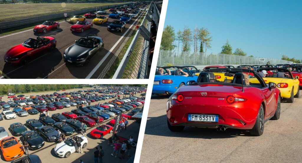  Record-Breaking Mazda MX-5 Parade With 707 Vehicles Held In Italy