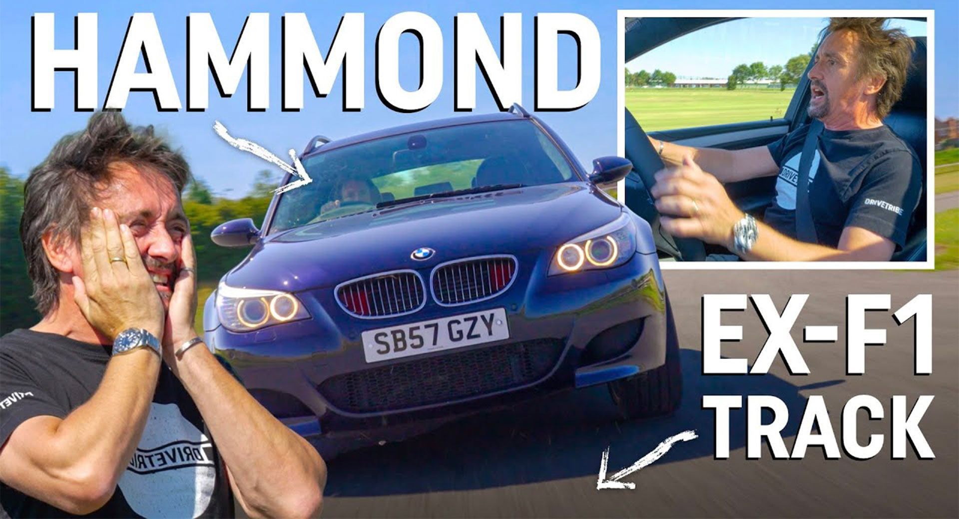 Richard Hammond fait le tour de la BMW M5 Touring lors d’une course Pro Golfer