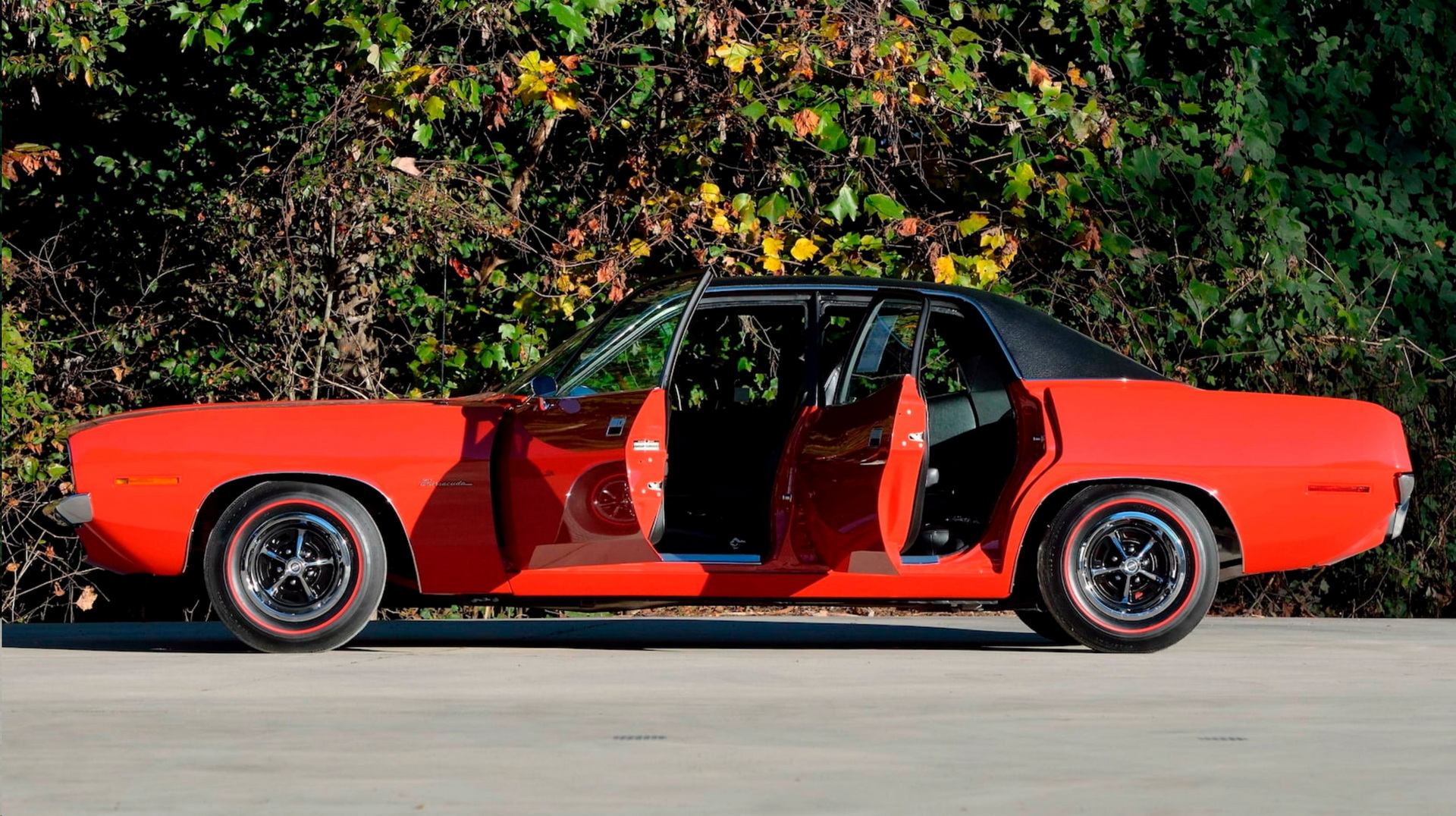 This 1970 Plymouth Barracuda Went To The SEMA Convention Cosplaying As A Four-Door Sedan