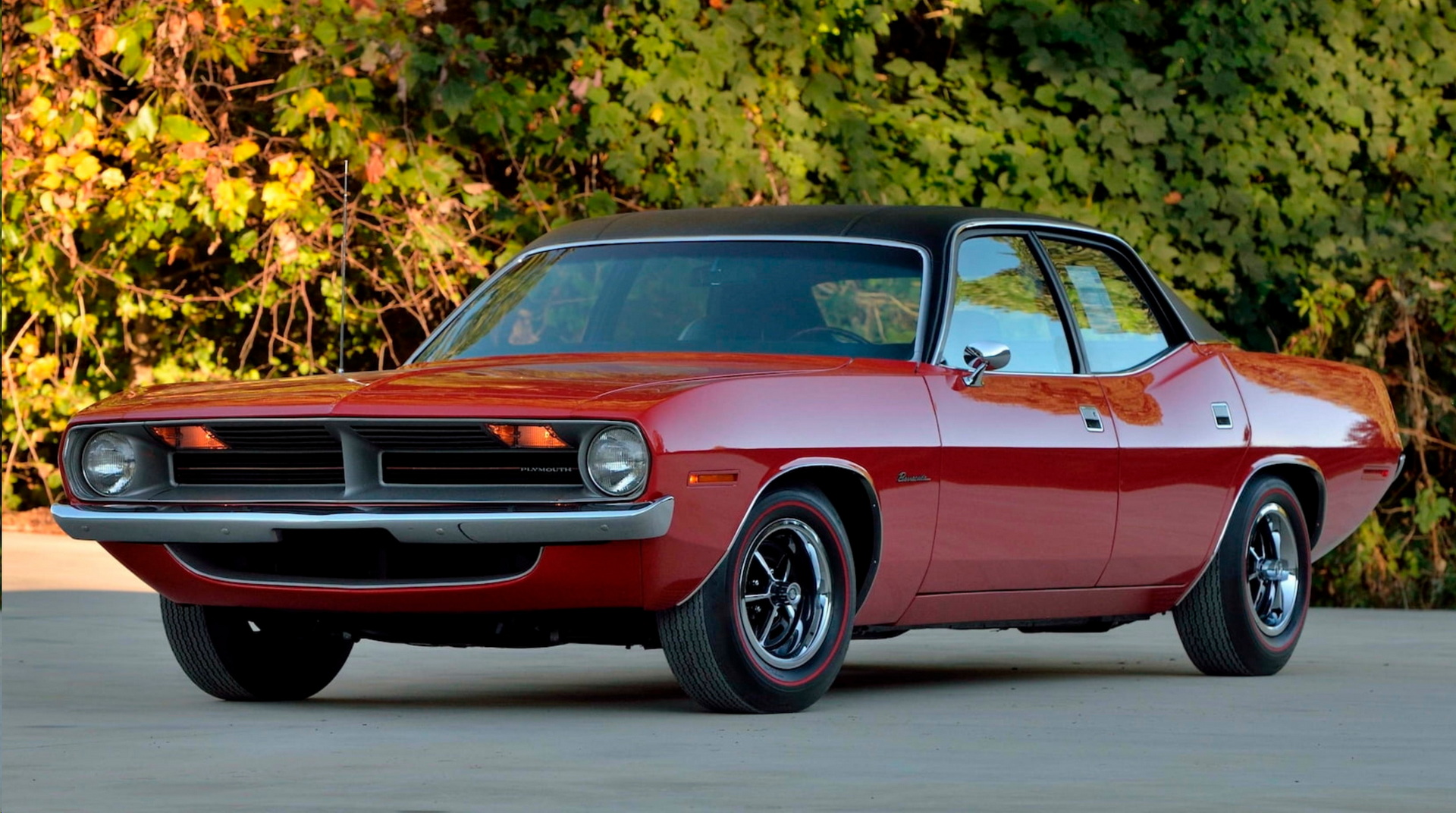 This 1970 Plymouth Barracuda Went To The SEMA Convention Cosplaying As A Four-Door Sedan