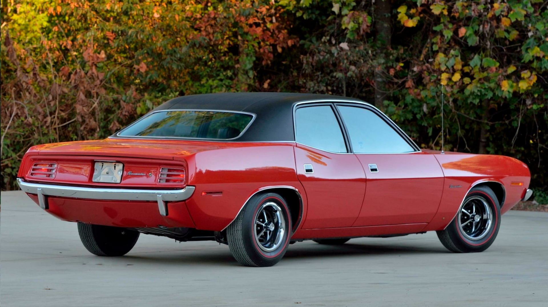 This 1970 Plymouth Barracuda Went To The SEMA Convention Cosplaying As A Four-Door Sedan