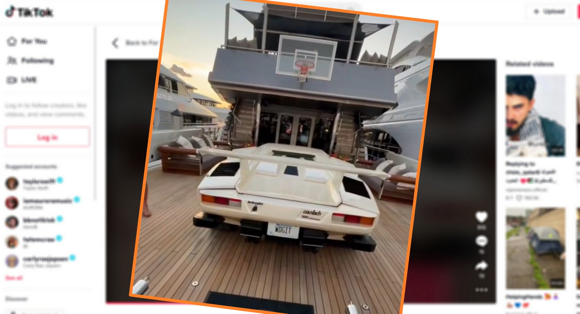 Une Lamborghini Countach a été repérée à l’intérieur d’un yacht de 174 pieds en Floride