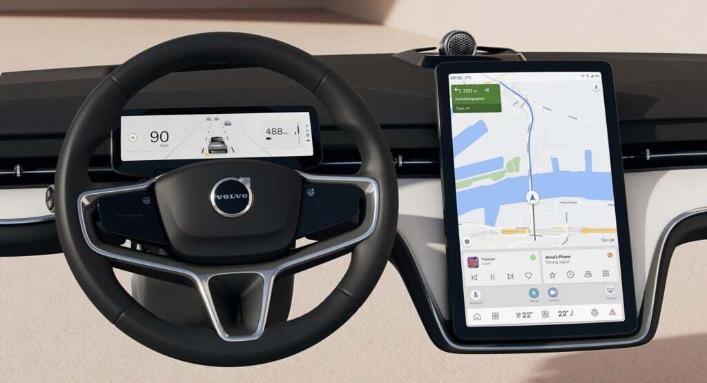  Volvo Previews New EX90 Electric SUV’s Simplified Dash And Interface Design