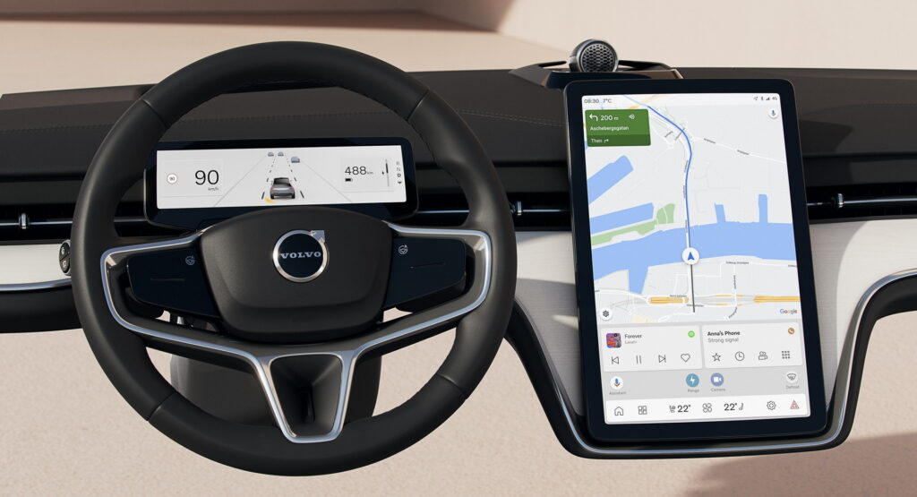 Volvo Previews New EX90 Electric SUV’s Simplified Dash And Interface Design
