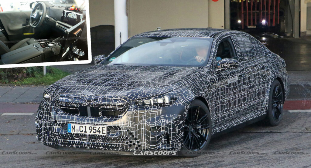  2024 BMW M5 Spied Inside And Out, Sports New Steering Wheel And Curved Display