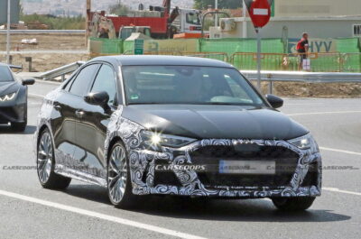 Facelifted 2024 Audi RS3 Spied Looking Like A Baby RS7 Carscoops
