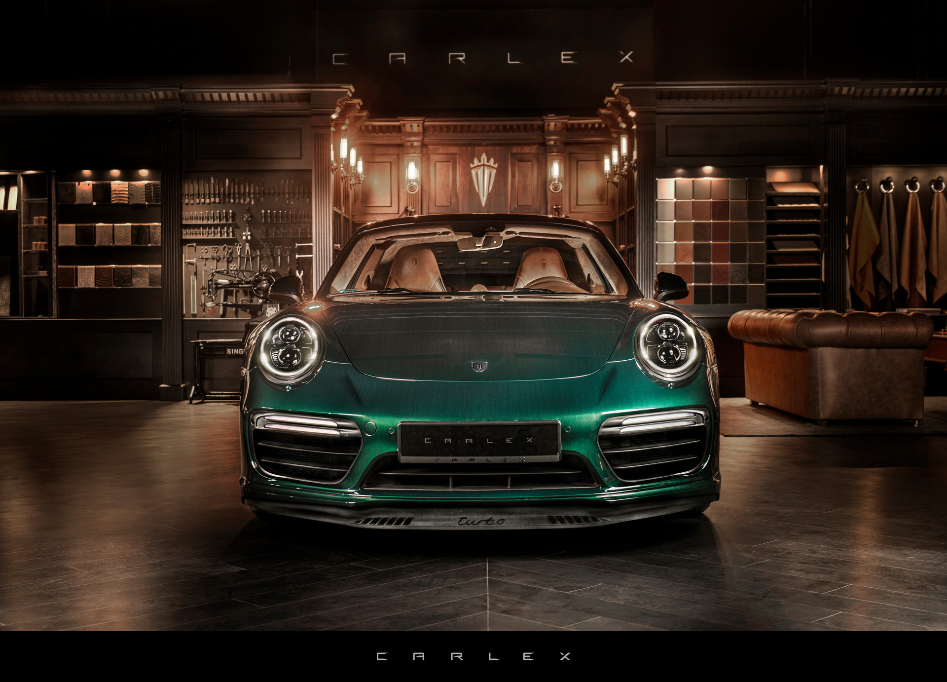 Carlex Refreshes Previous Porsche 991 Turbo With Hand-Brushed Green Shade And Brown Interior