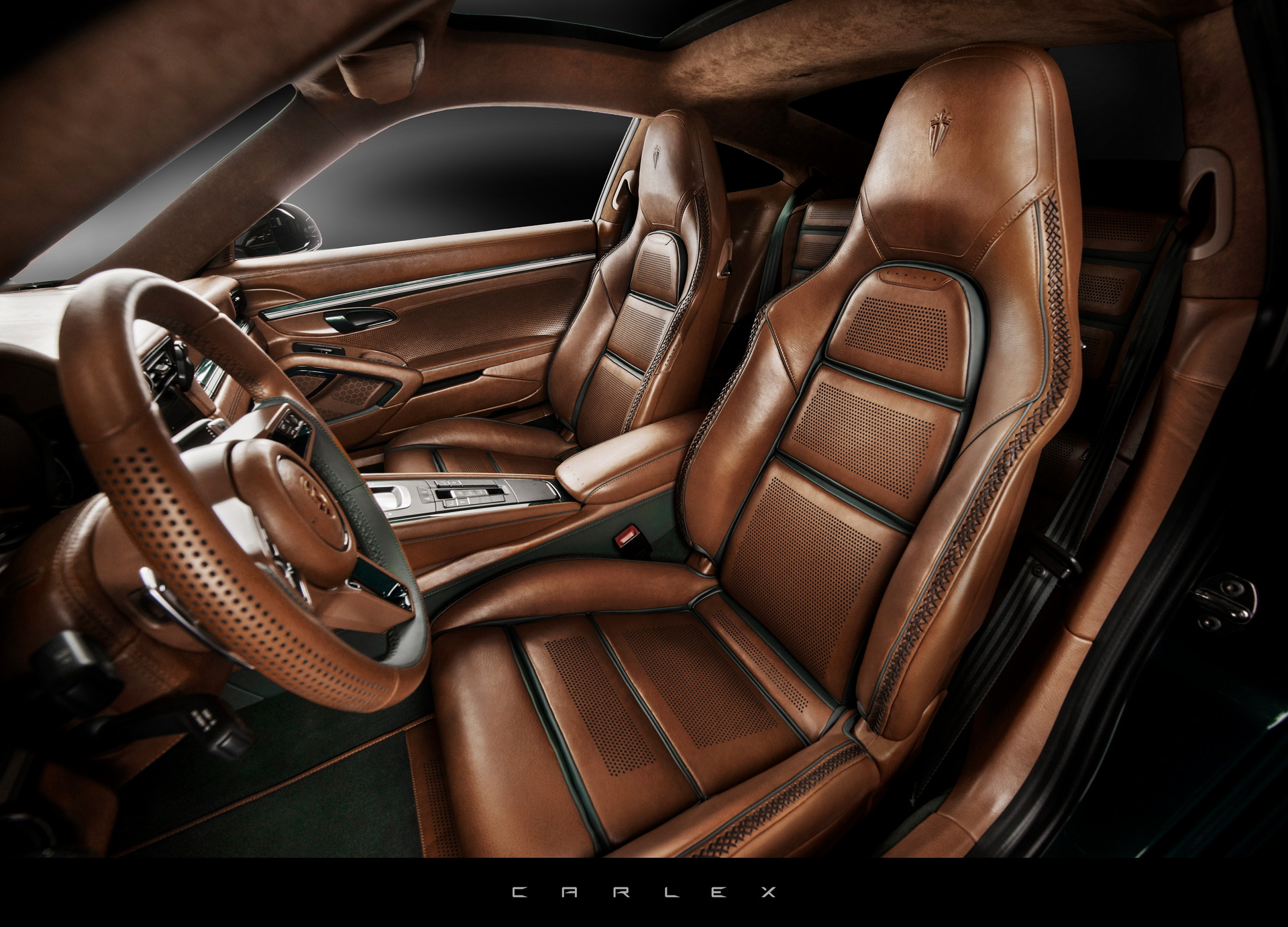 Carlex Refreshes Previous Porsche 991 Turbo With Hand-Brushed Green Shade And Brown Interior