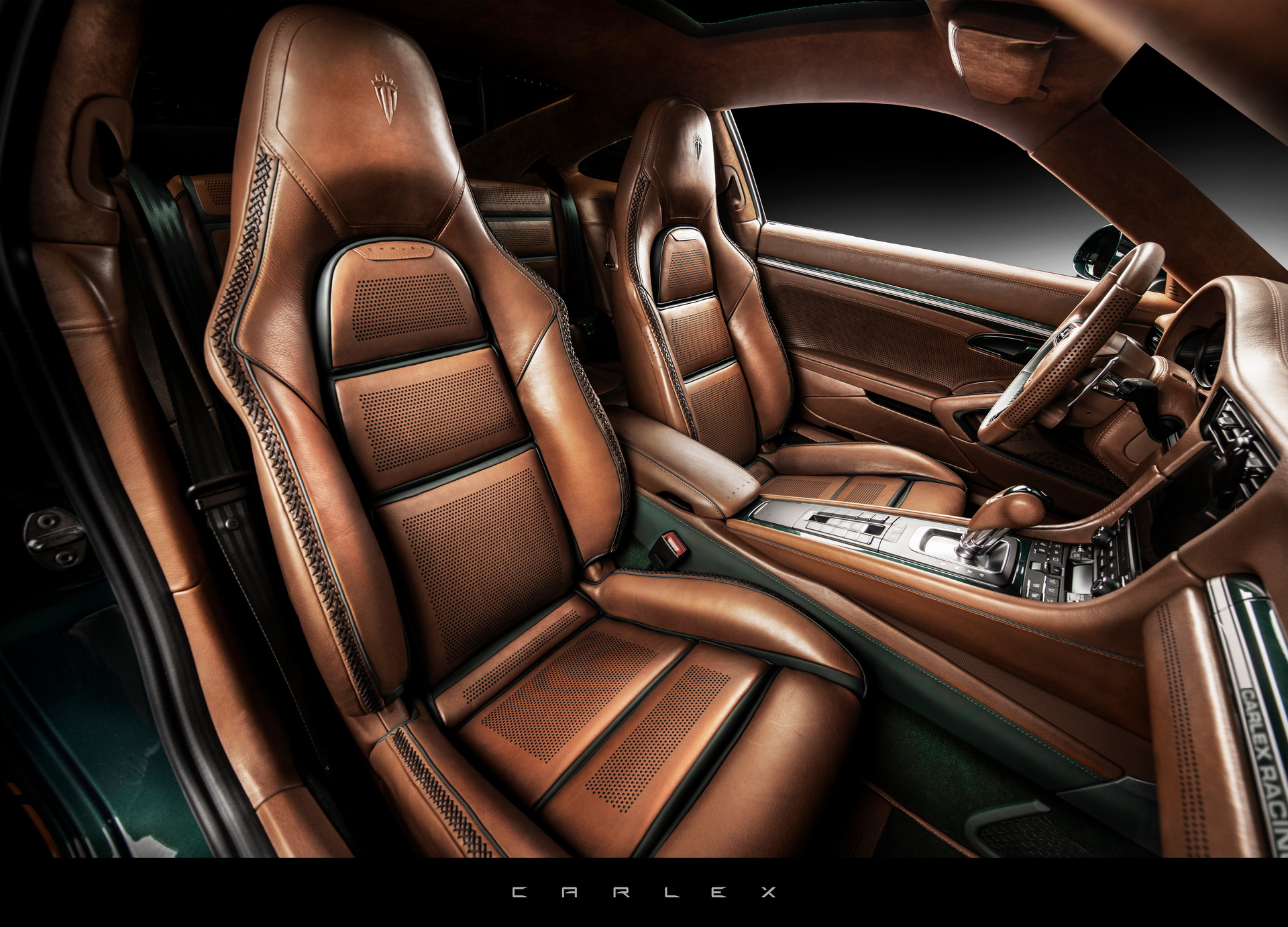 Carlex Refreshes Previous Porsche 991 Turbo With Hand-Brushed Green Shade And Brown Interior