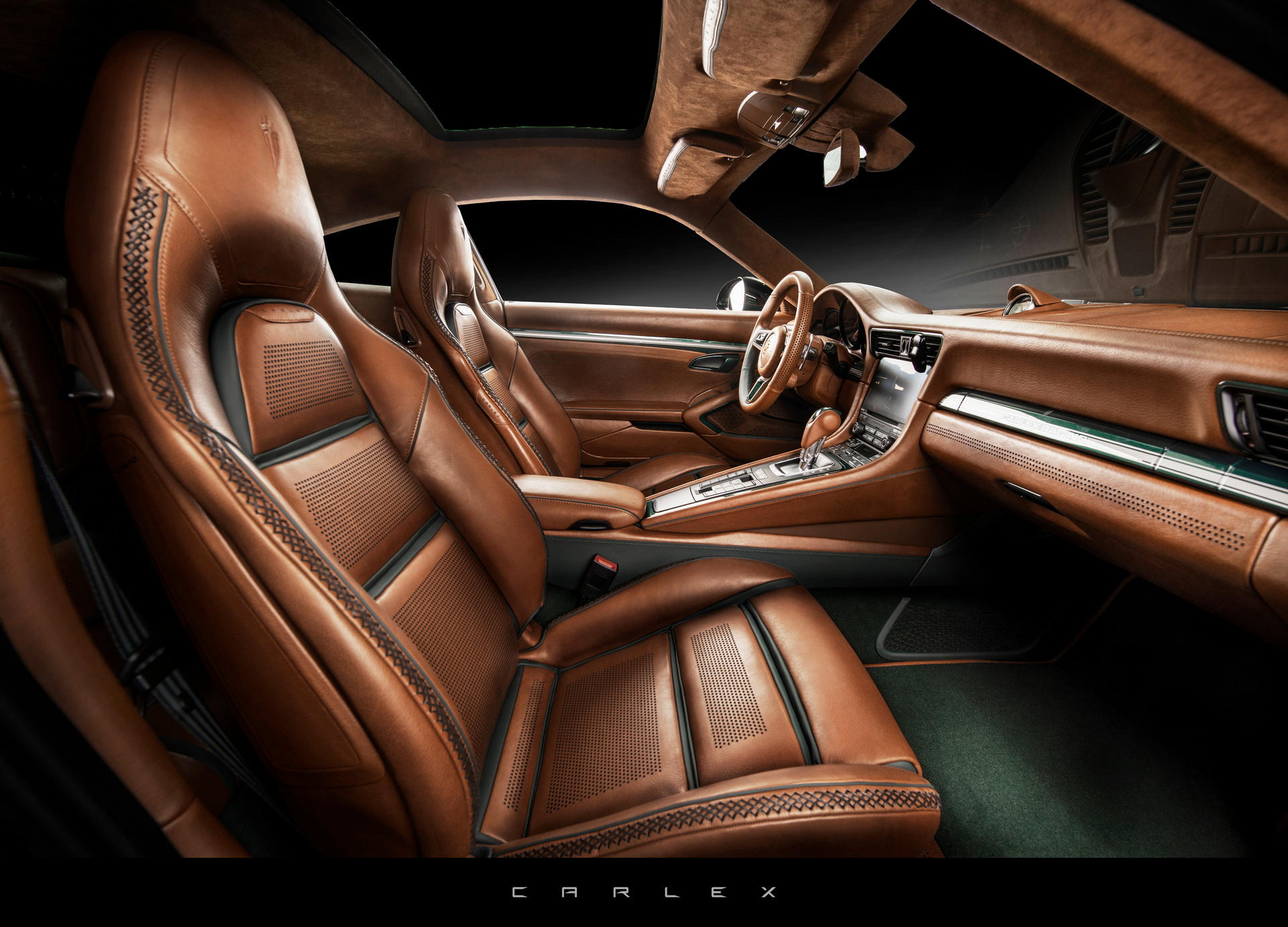 Carlex Refreshes Previous Porsche 991 Turbo With Hand-Brushed Green Shade And Brown Interior