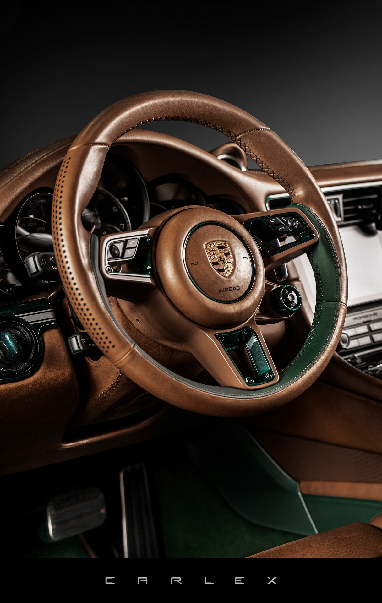 Carlex Refreshes Previous Porsche 991 Turbo With Hand-Brushed Green Shade And Brown Interior