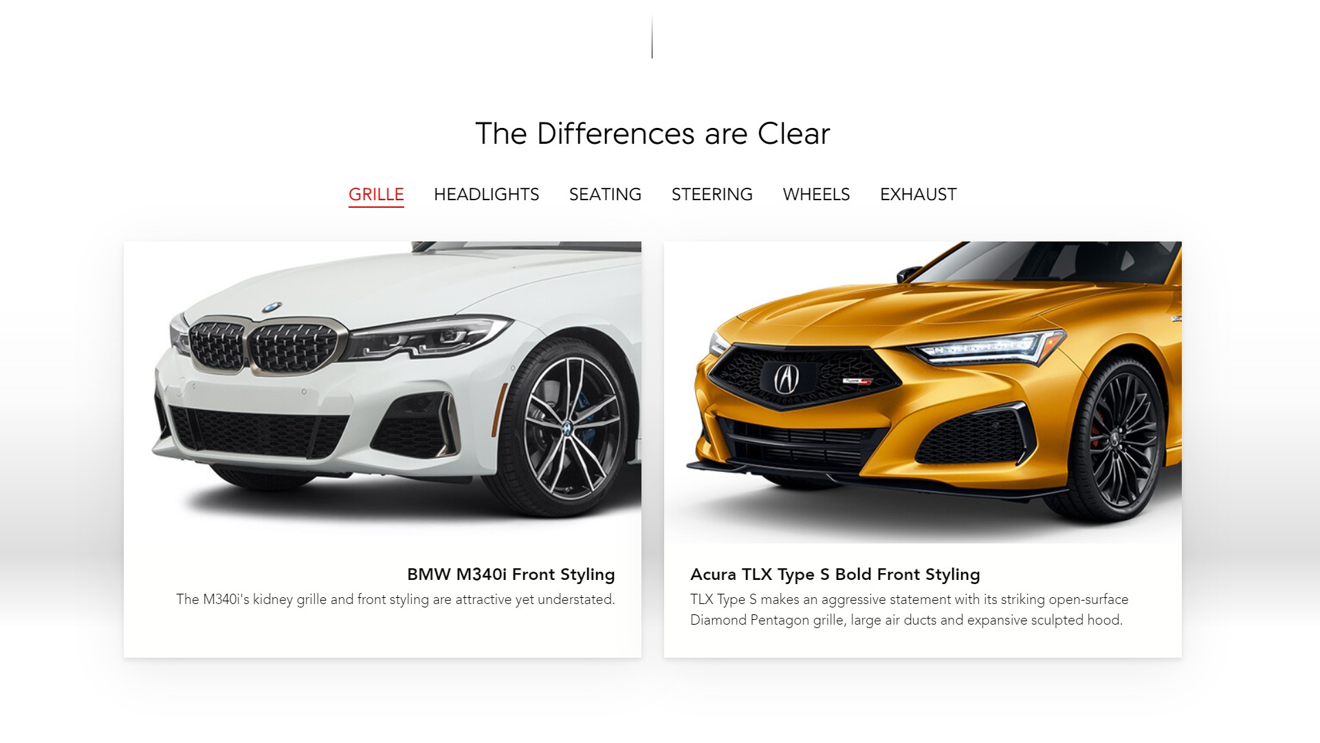 Acura Thinks The BMW M340i Has A V6 In Comparison Chart With Its TLX Type S