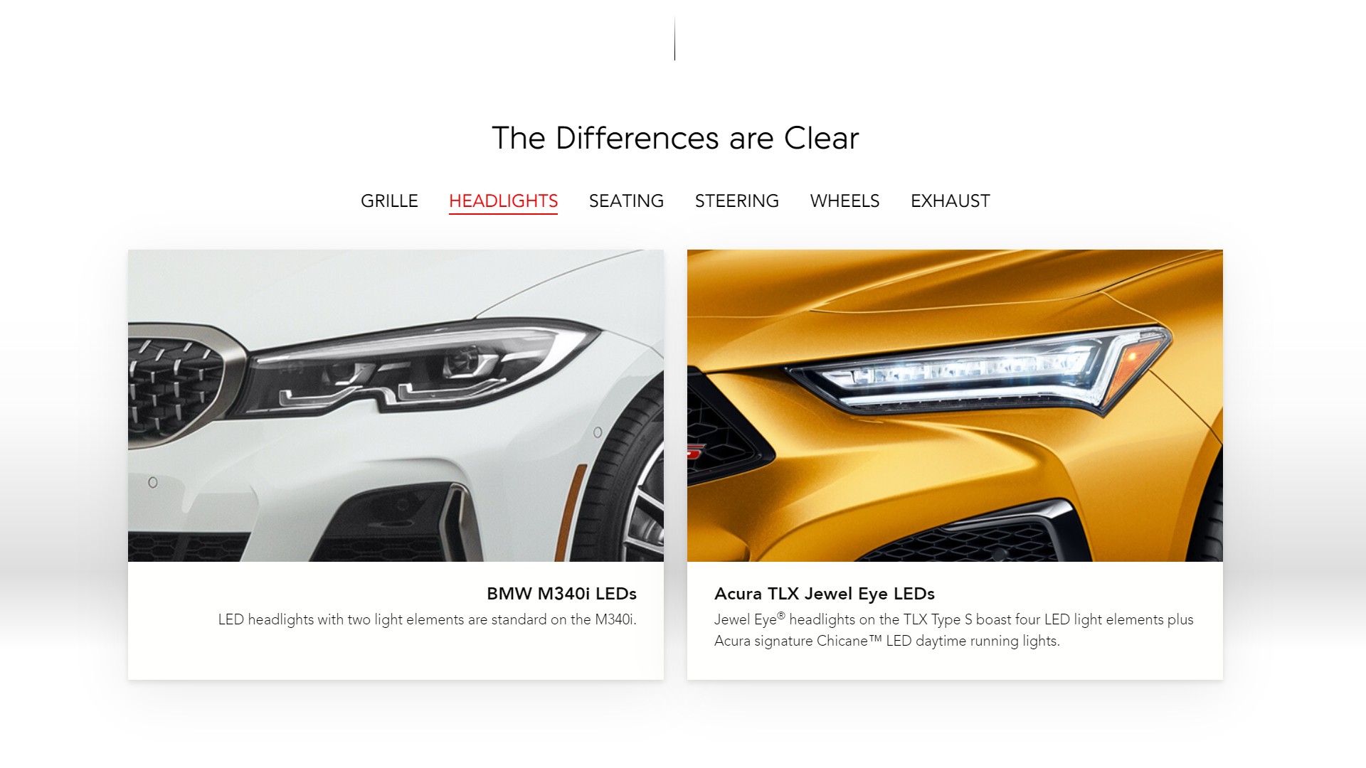 Acura Thinks The BMW M340i Has A V6 In Comparison Chart With Its TLX Type S