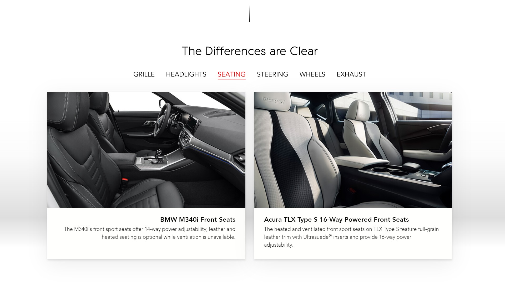 Acura Thinks The BMW M340i Has A V6 In Comparison Chart With Its TLX Type S