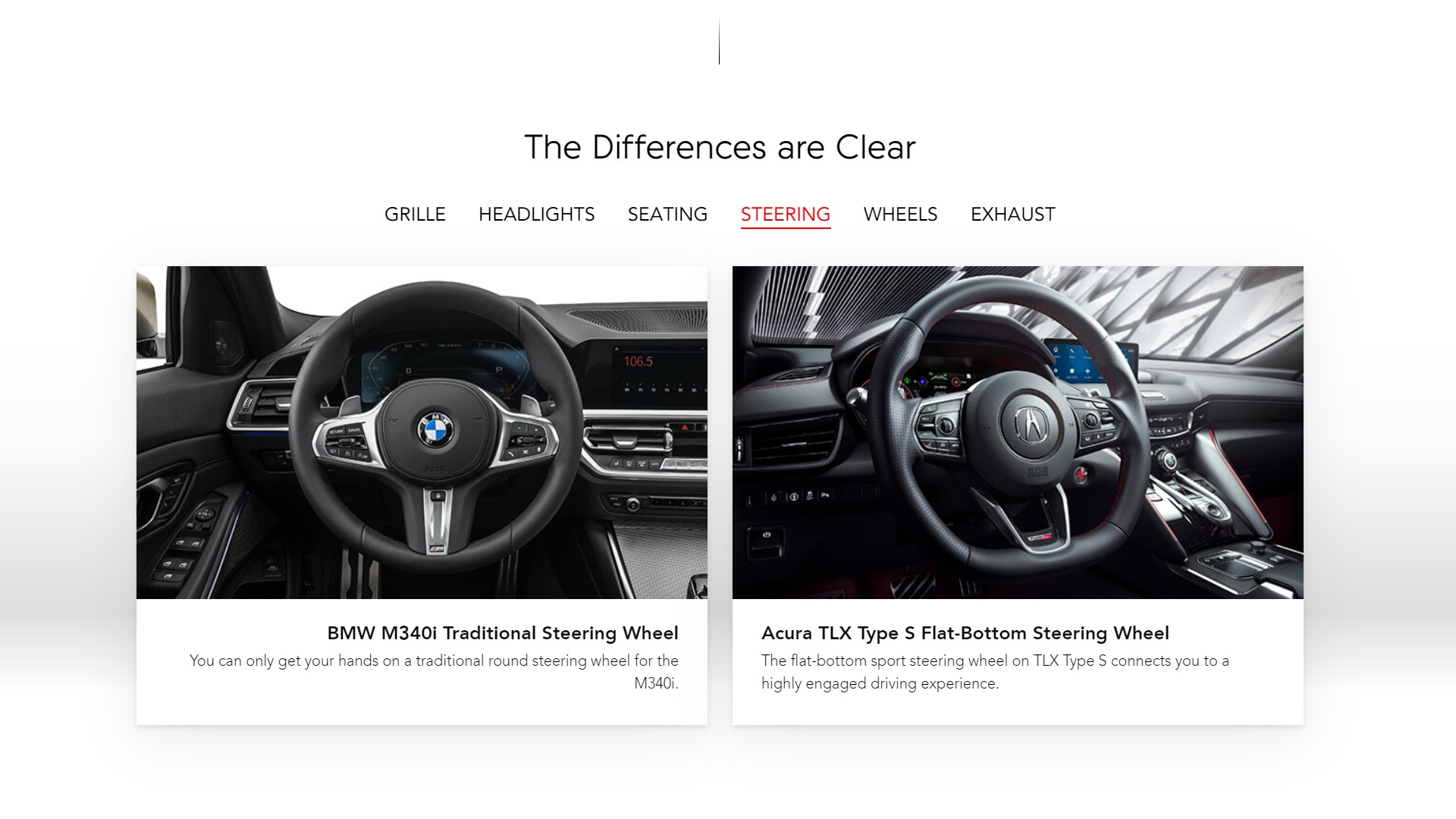 Acura Thinks The BMW M340i Has A V6 In Comparison Chart With Its TLX Type S