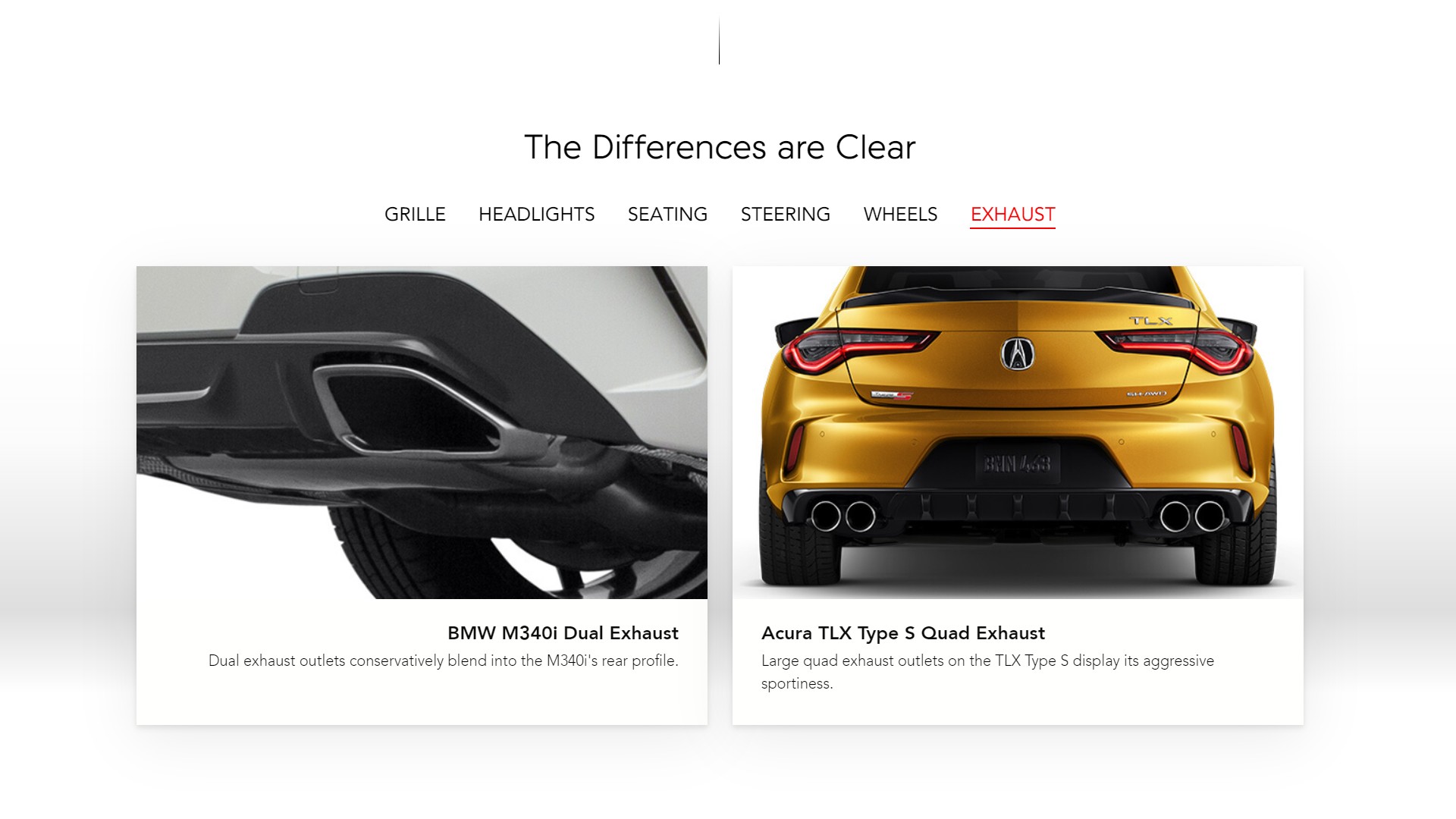 Acura Thinks The BMW M340i Has A V6 In Comparison Chart With Its TLX Type S