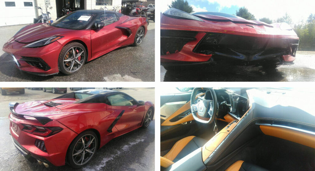  Auctioneer Claims This 2023 Corvette That Got A Salvage Title After Just 245 Miles Can Be Restored For $47k