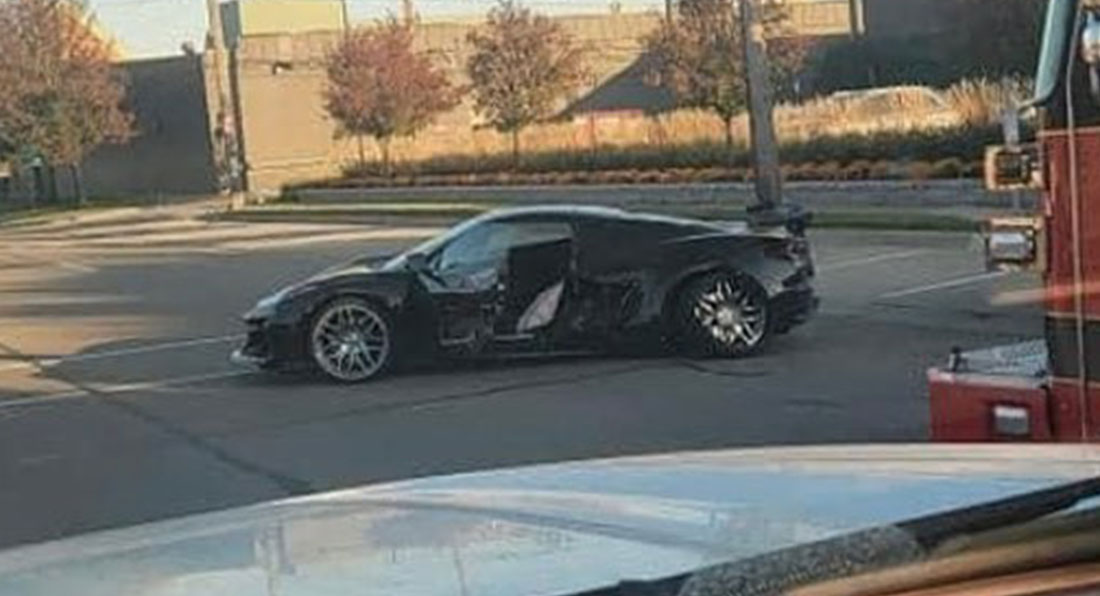 Cela semble être la première Corvette Z06 2023 endommagée dans un accident