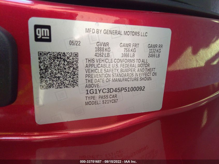 Auctioneer Claims This 2023 Corvette That Got A Salvage Title After Just 245 Miles Can Be Restored For $47k