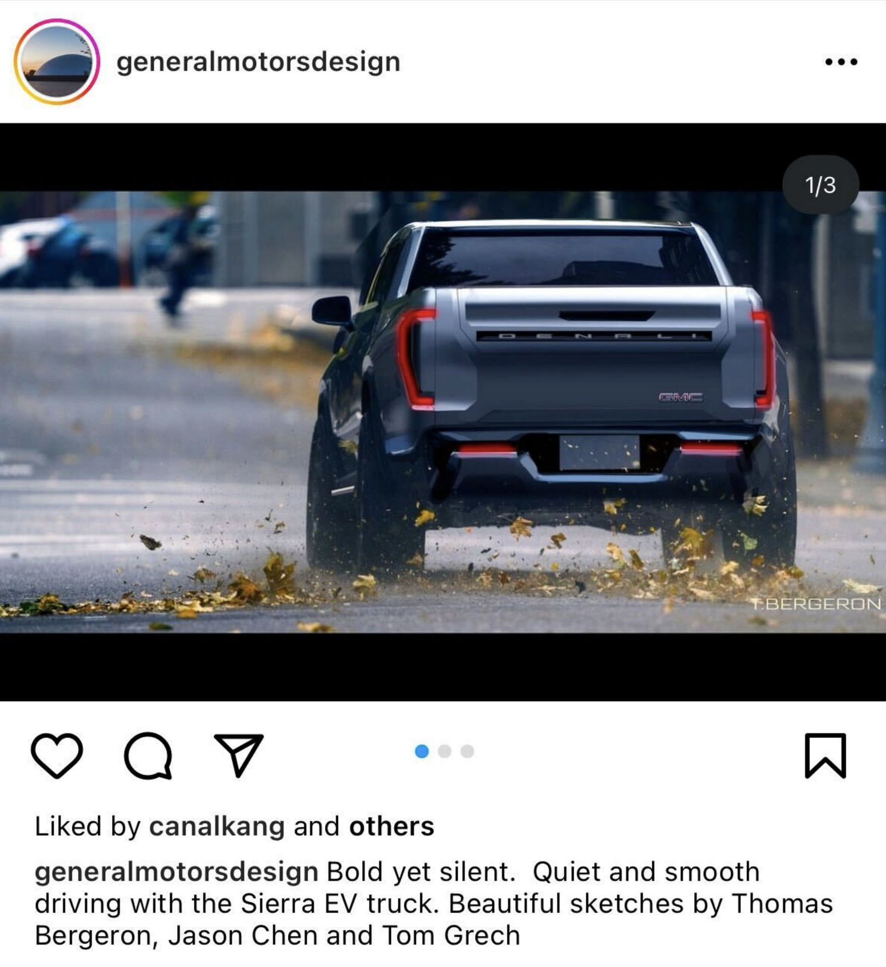 This GMC Sierra EV Promo Sketch From GM Design Was Photoshopped Off A Rivian R1T Image