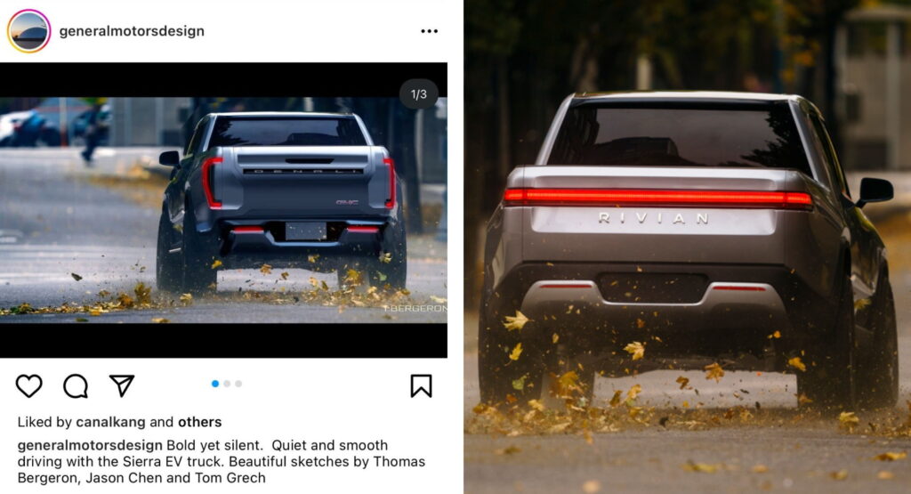 This GMC Sierra EV Promo Sketch From GM Design Was Photoshopped Off A Rivian R1T Image