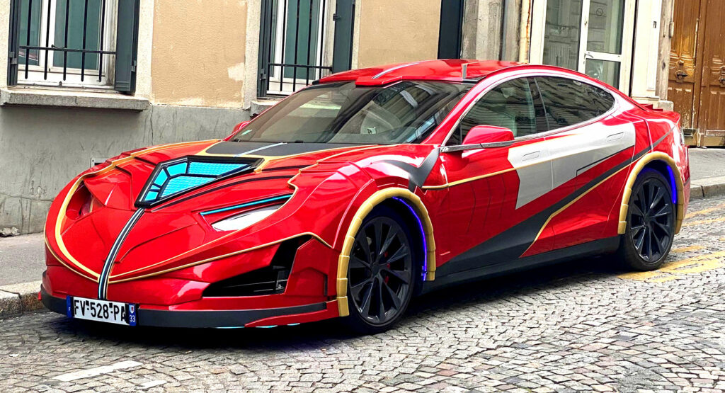  This Tesla Model S Owner Is Either A Huge Fan Of Iron Man Or The Pontiac Sunfire