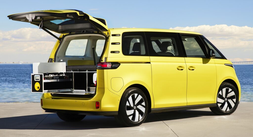  VW ID. Buzz Channels Its Microbus Roots, Gets Its First Camping Box Accessory