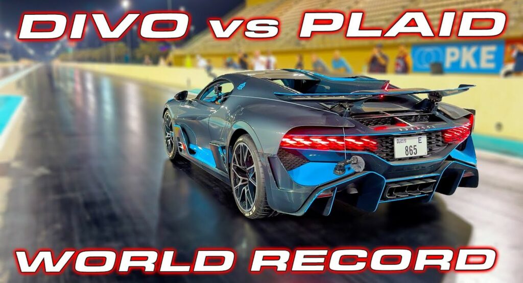  $8M Bugatti Divo Seeks To Beat $0.1M Tesla Model S Plaid In Drag Race With Sheer Brute Force