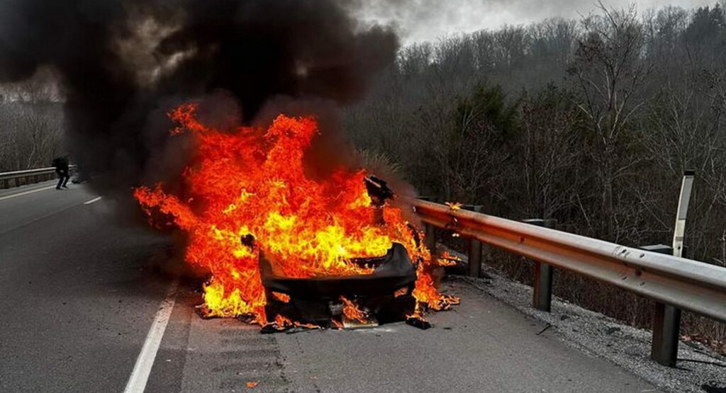  Fire Fighters Use 12,000 Gallons Of Water To Extinguish Burning Tesla Model S
