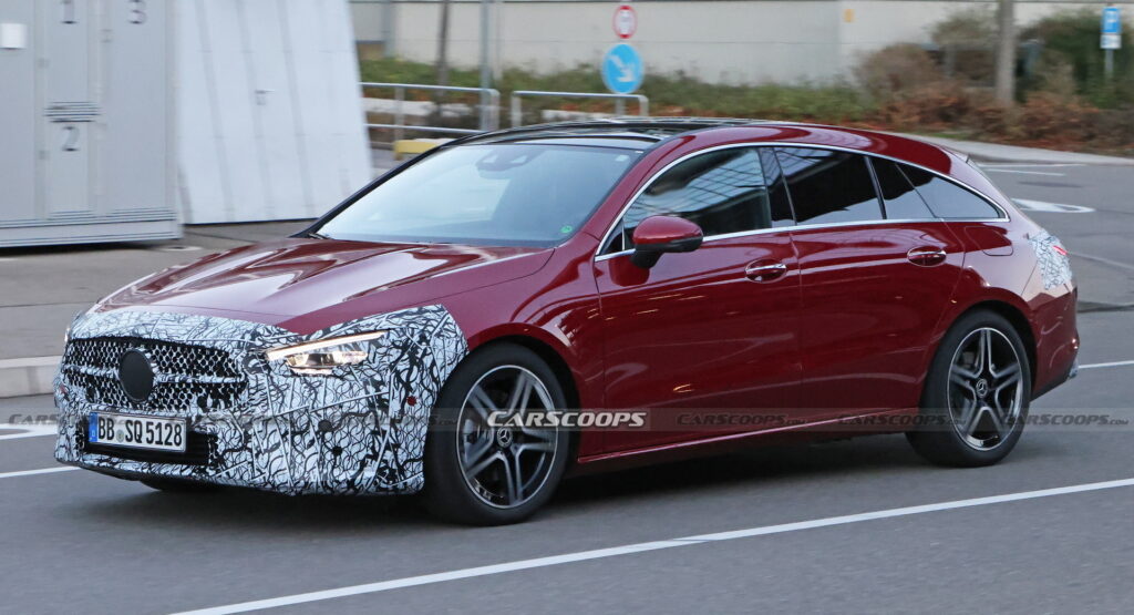 Gently Updated 2024 Mercedes CLA Shooting Brake Spied In Two