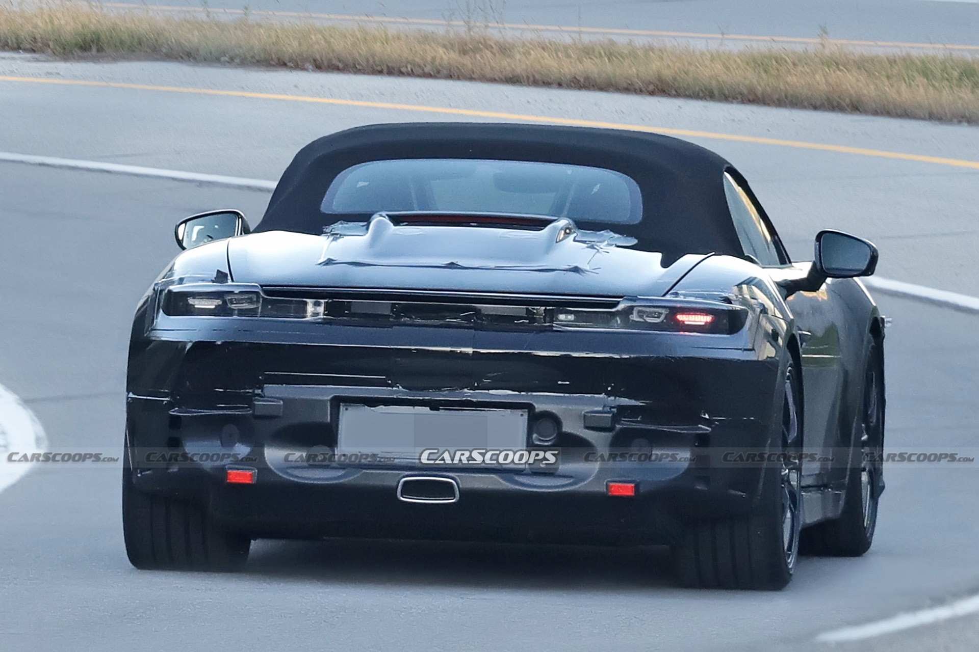 2025 Porsche Boxster EV Spied Testing With Fake Exhaust