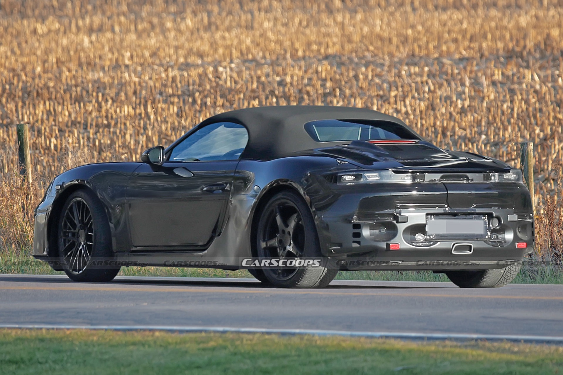 2025 Porsche Boxster EV Spied Testing With Fake Exhaust