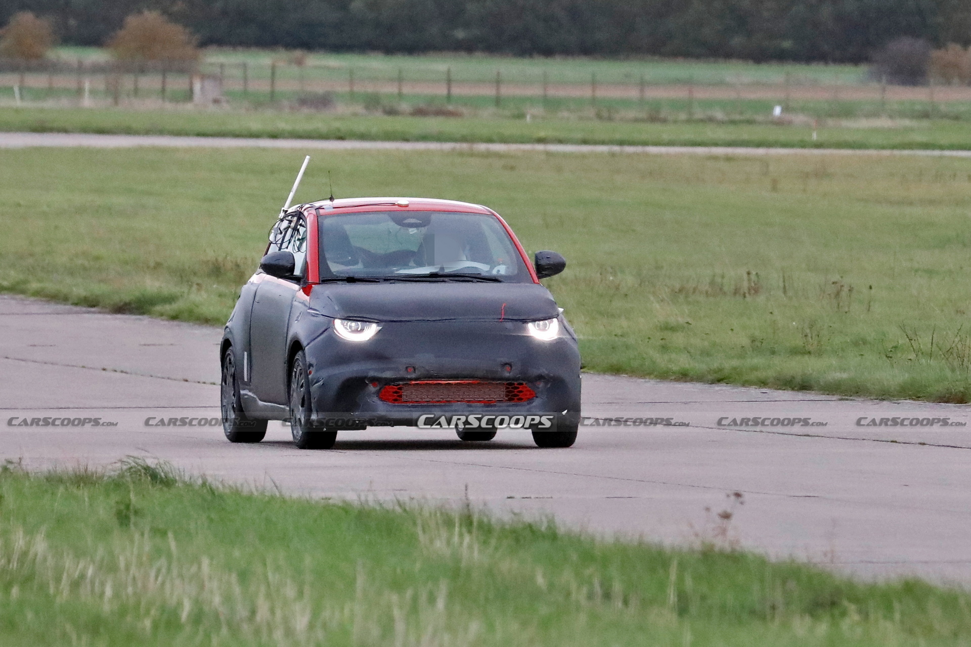 Abarth Version Of The Fiat 500 EV Spied Trying To Hide Its Redesigned Bodykit