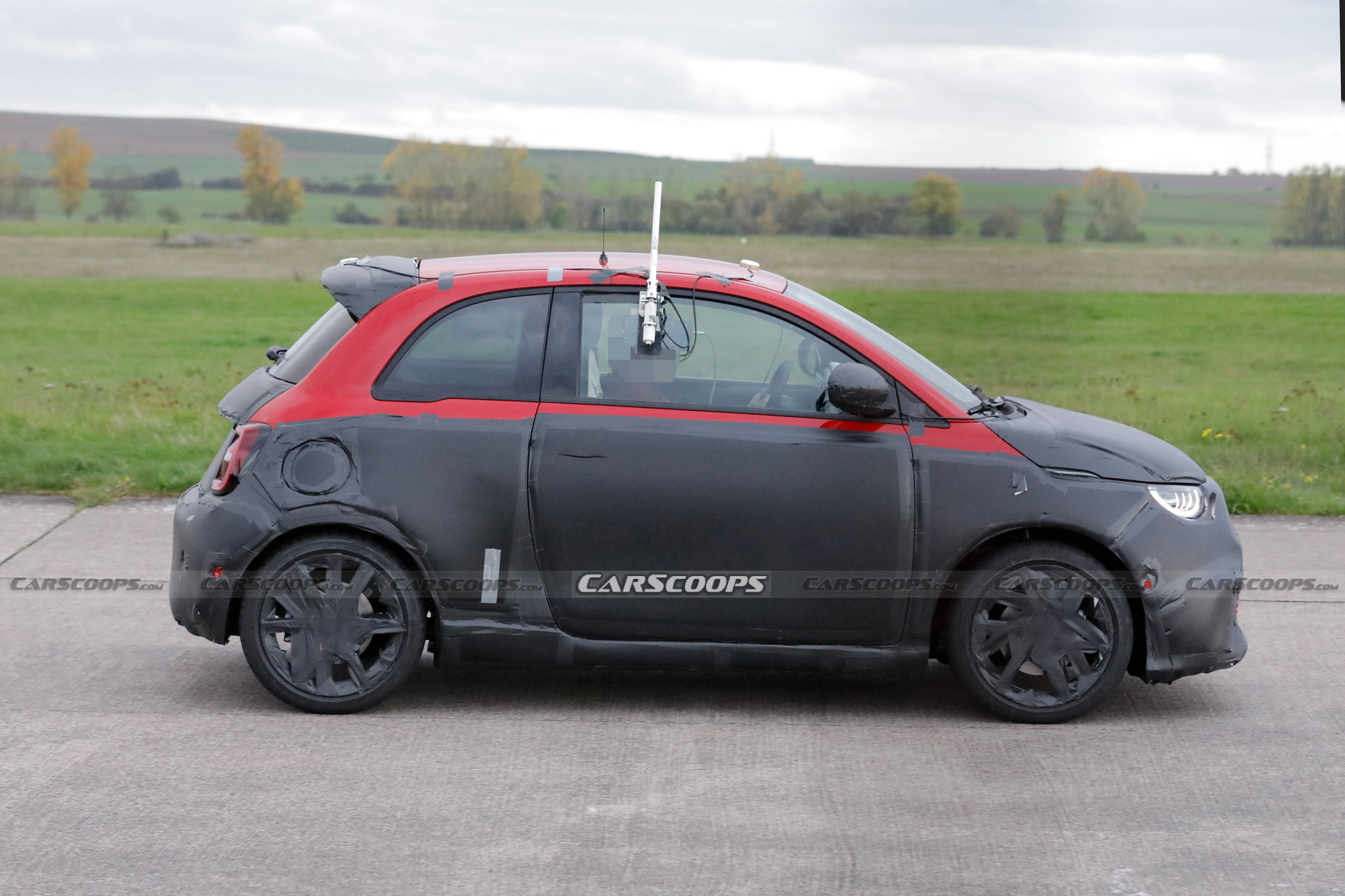 Abarth Version Of The Fiat 500 EV Spied Trying To Hide Its Redesigned Bodykit