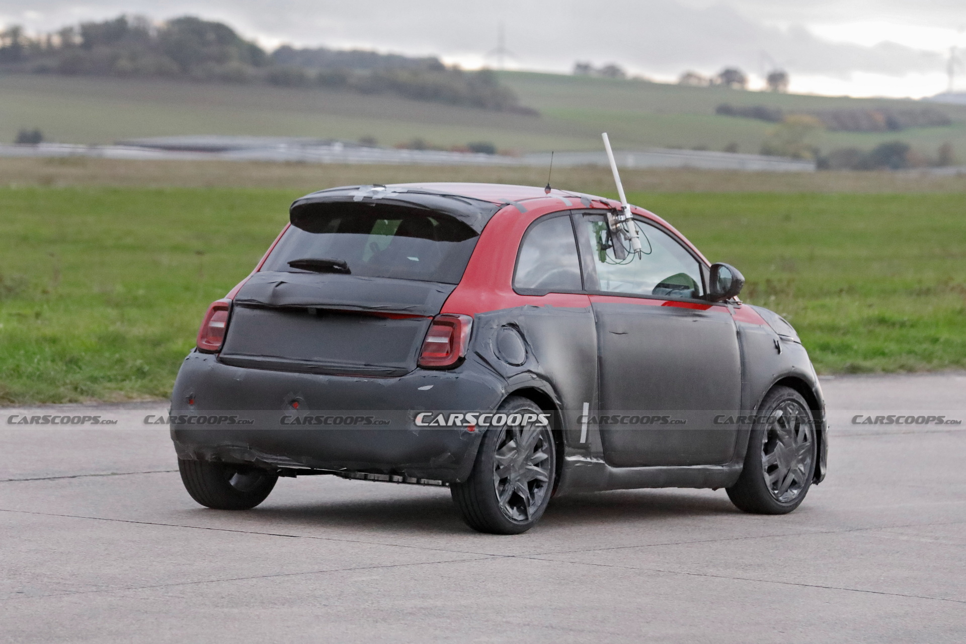 Abarth Version Of The Fiat 500 EV Spied Trying To Hide Its Redesigned Bodykit