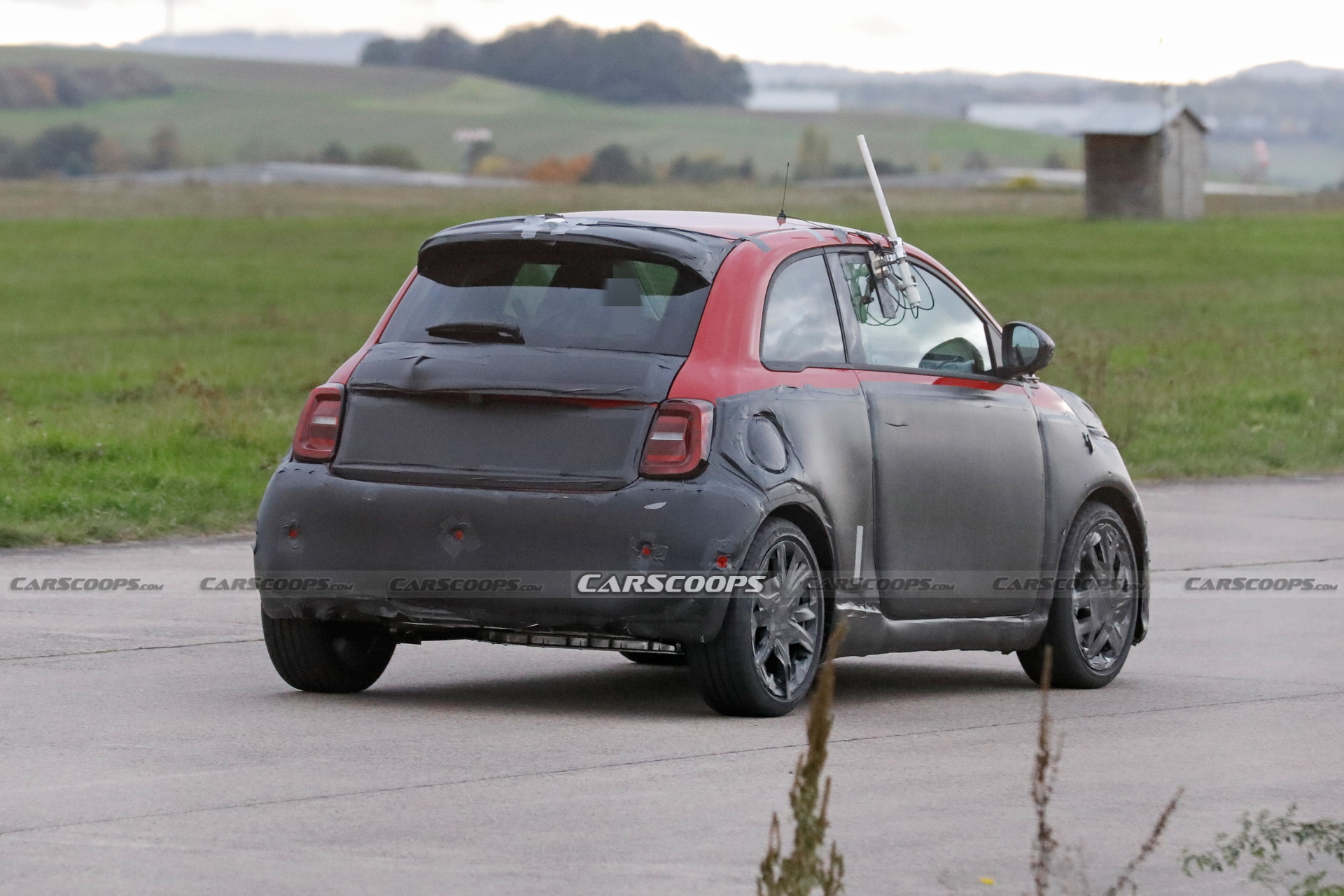Abarth Version Of The Fiat 500 EV Spied Trying To Hide Its Redesigned Bodykit