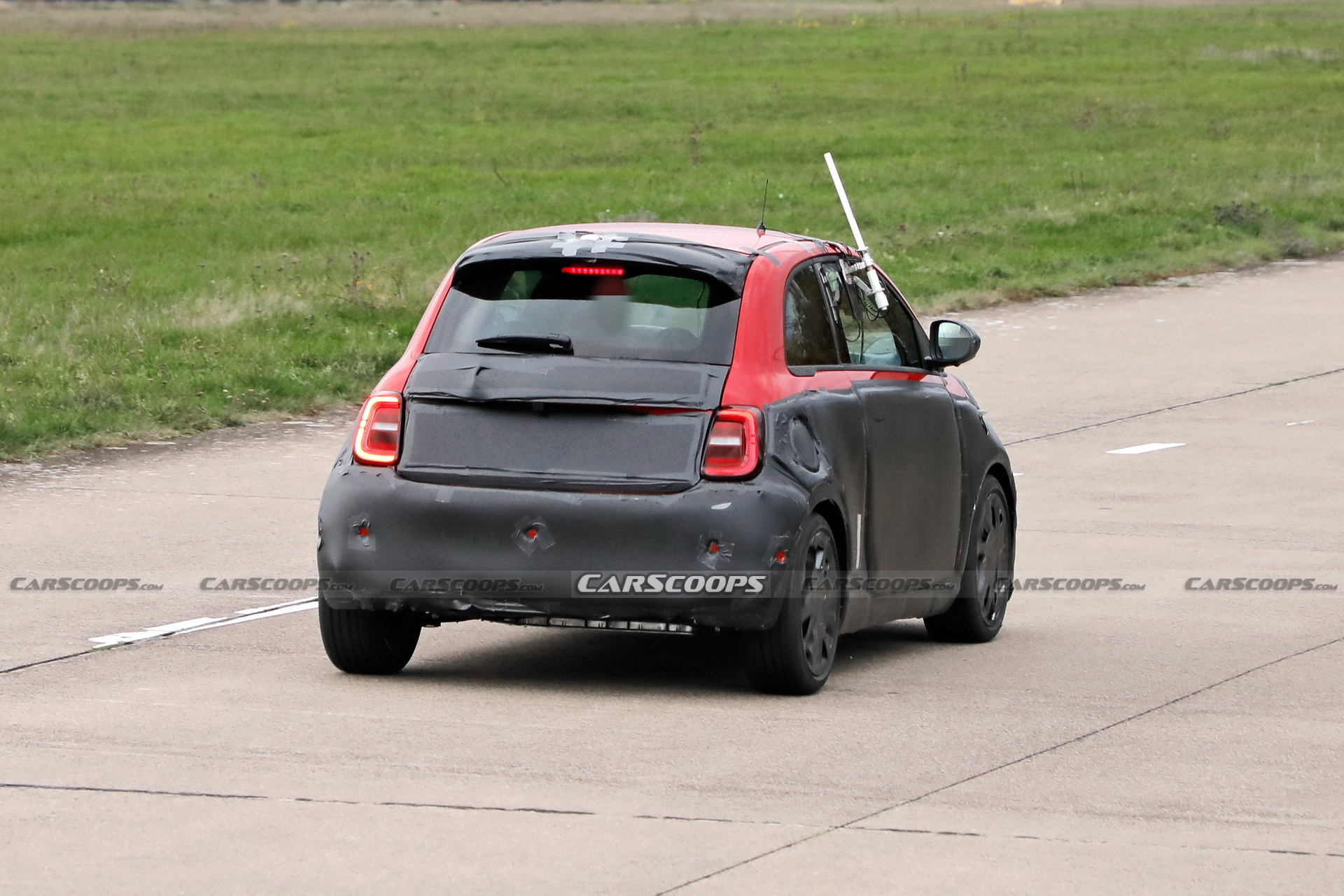 Abarth Version Of The Fiat 500 EV Spied Trying To Hide Its Redesigned Bodykit