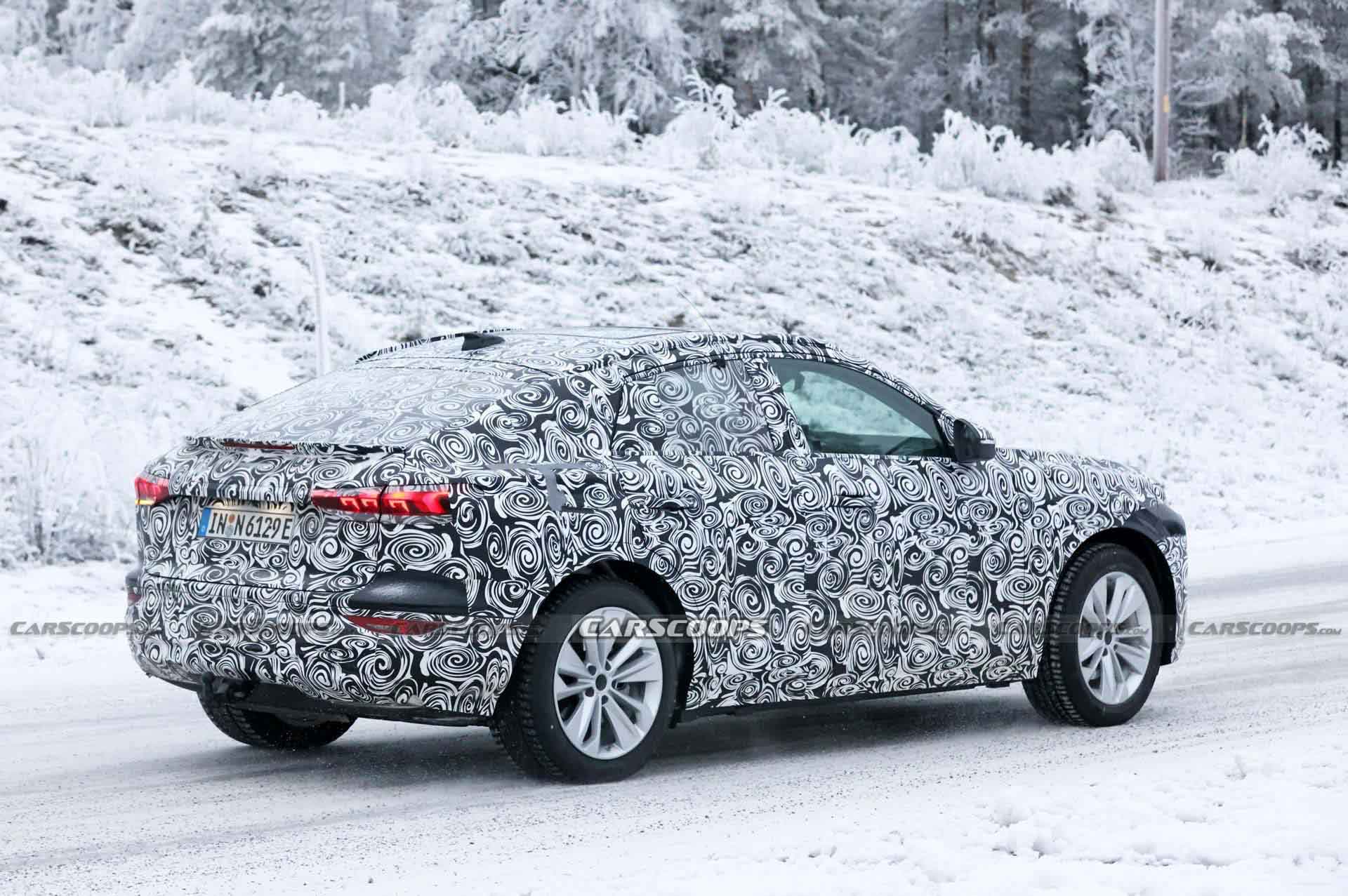 Audi Q6 E-Tron Sportback Prototype Papped Playing In The Snow