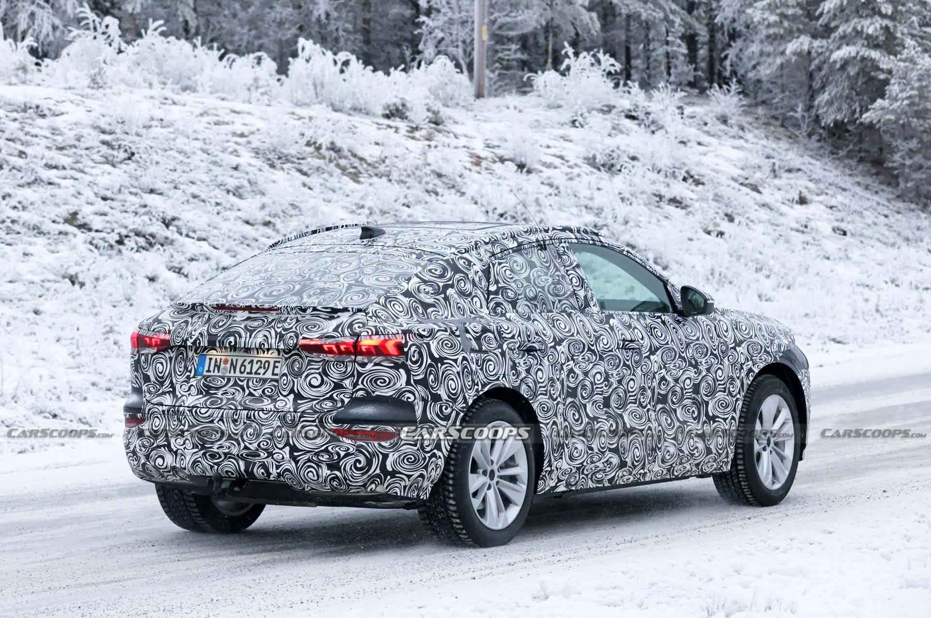 Audi Q6 E-Tron Sportback Prototype Papped Playing In The Snow
