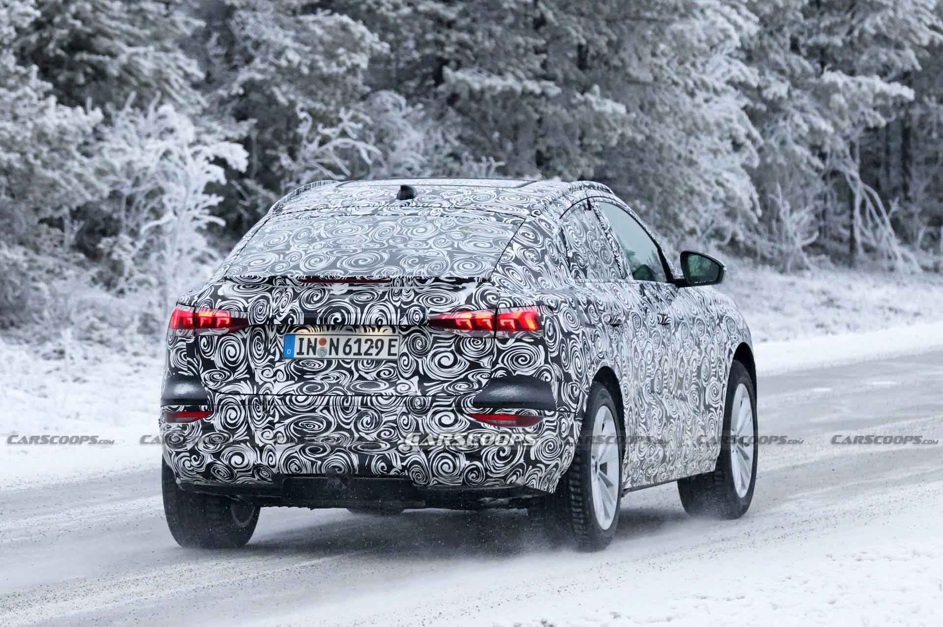 Audi Q6 E-Tron Sportback Prototype Papped Playing In The Snow