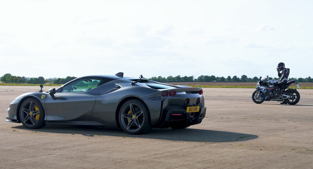  Ferrari SF90 Stradale Proves To Be Too Quick, Even For A BMW M 1000 RR