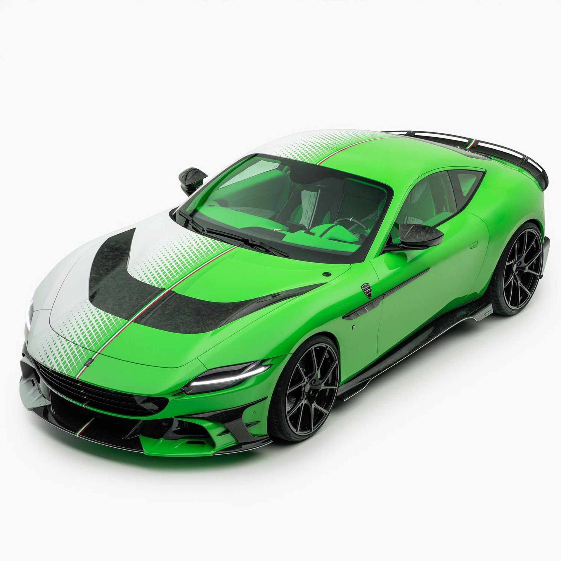 Mansory Tempesta Verde Is A Half-Green Half-White Ferrari Roma